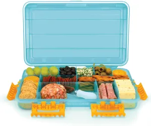 SubSafe Charcuterie Safe Waterproof Tackle Box, Snack Storage for Beach, Parties & Tailgating, BPA-Free, Blue
