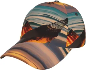 Sunset Beach Hammock Baseball Caps, Adjustable Baseball Caps, Men's and Women's Baseball Caps, Sports Caps for All Seasons. Black