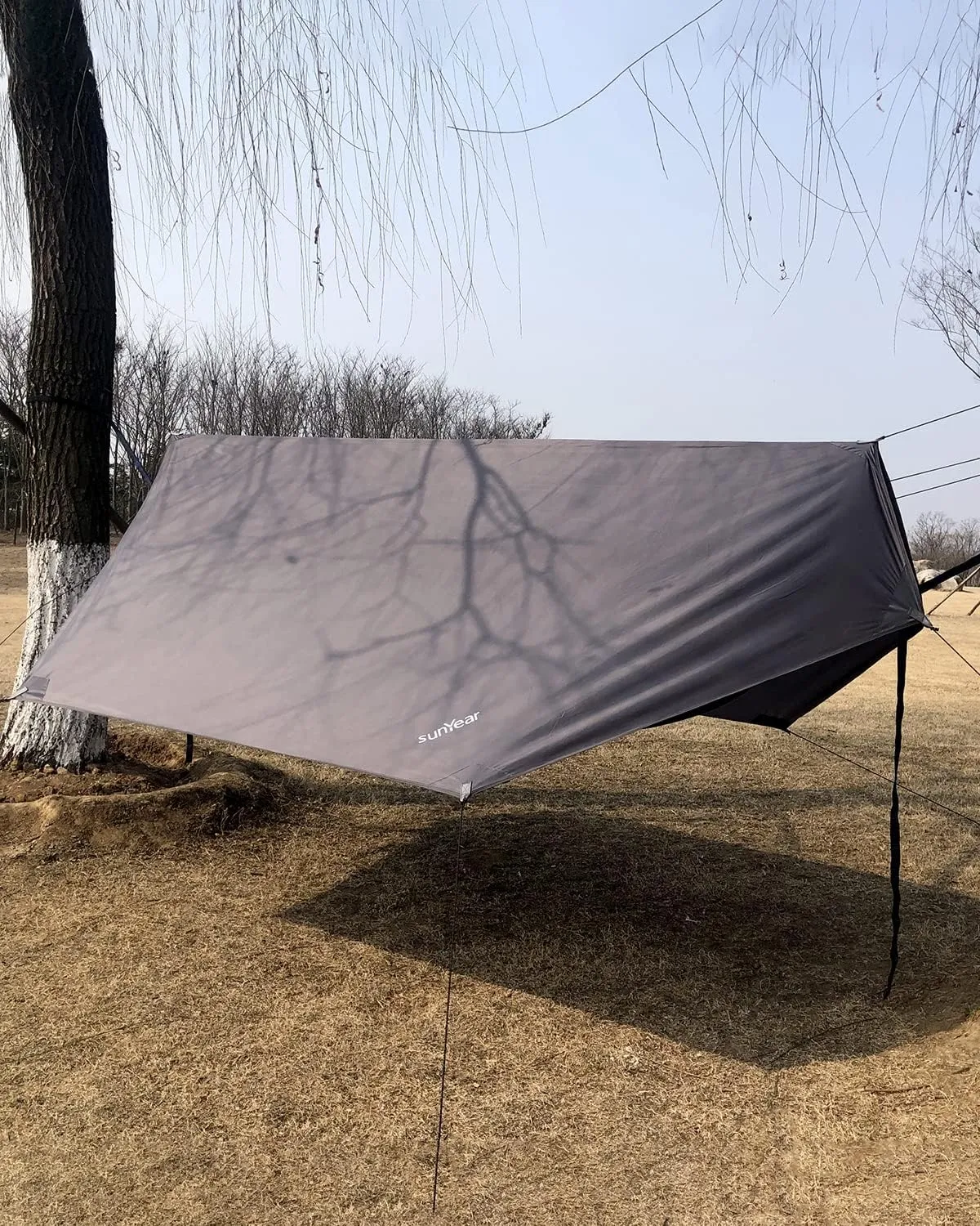 Sunyear Hammock Tent Rain Fly-Camping Hammock Outdoor Tarp-Small Door Design-Keep Side Wind Rain-Best for Backpacking Hiking Camping Survival