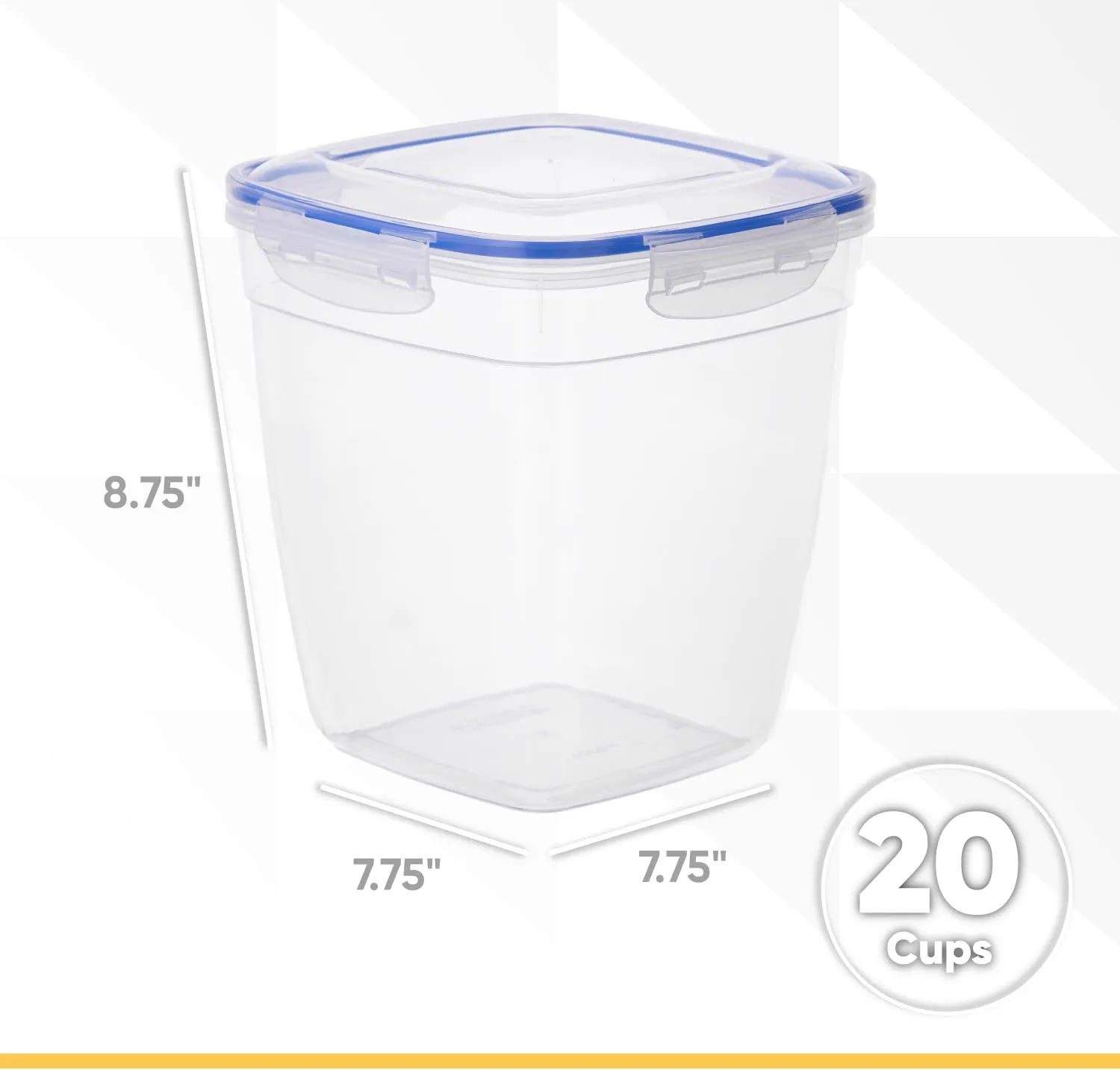 Superio Plastic Food Storage Containers with airtight Lid for Pantry, Fridge- BPA Free, Leakproof Sealed Container- Microwave, Dishwasher and Freezer Safe, Clear (20 Cup)