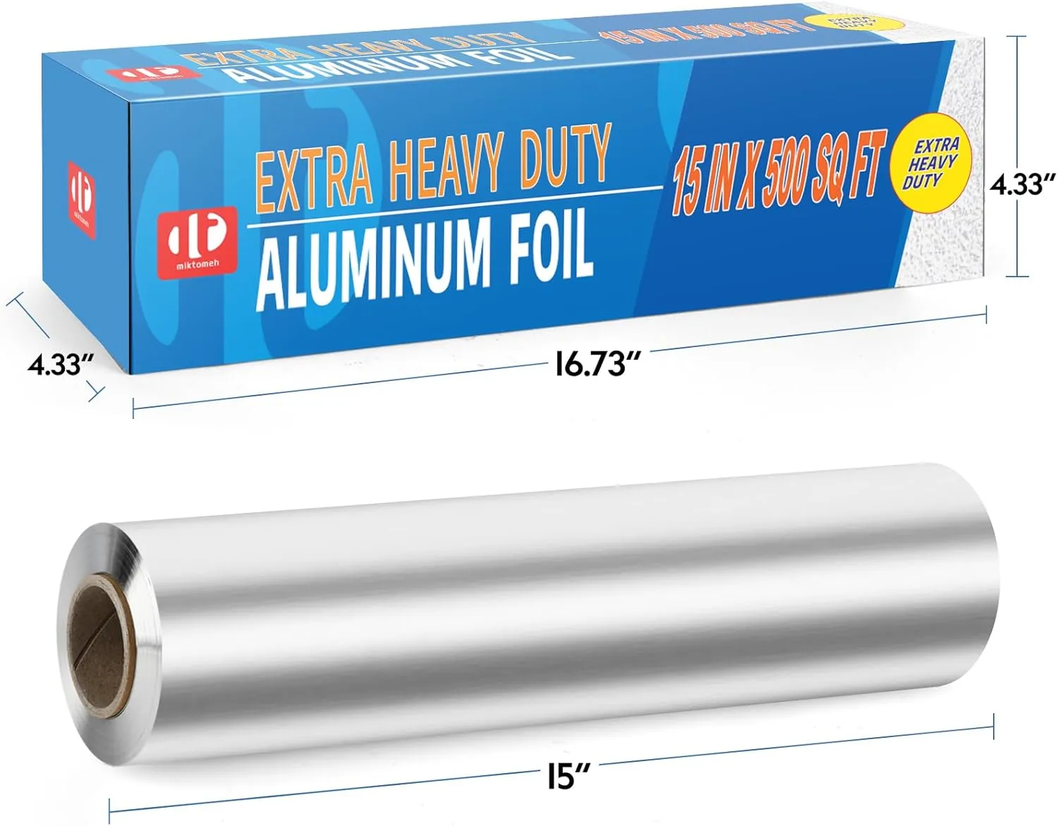 Superior Extra Heavy Duty Aluminum Foil 500 Sq Ft(15 In Wide), Pack of 1