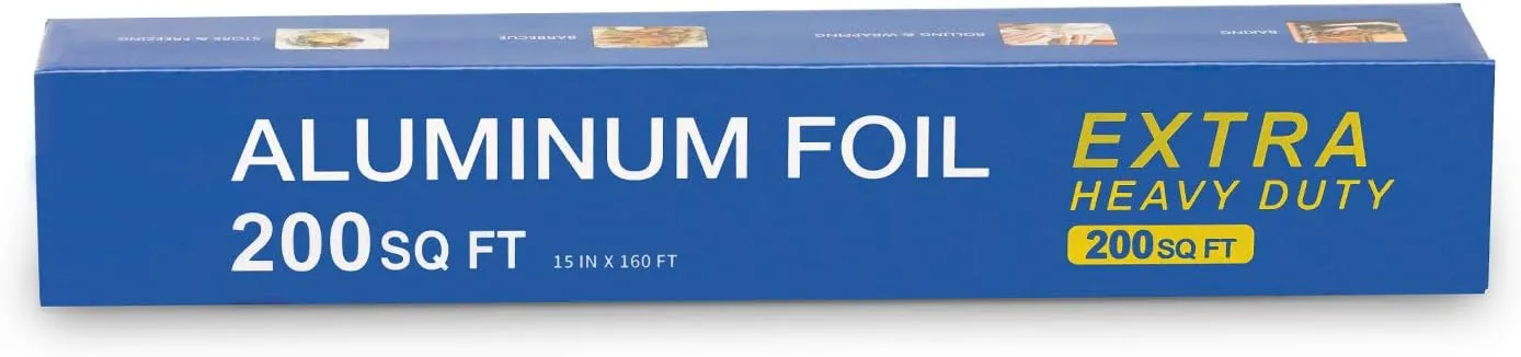 Superior Extra Heavy Duty Grilling Aluminum Foil 200 SQ FT(15 In Wide) with About 30% Thicker More Than Regular Heavy Duty Tin Foil