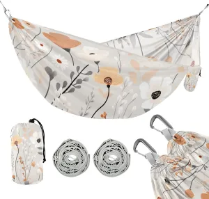 susiyo Portable Camping Hammock Cute Little Flowers Printed Lightweight Hammock Comfortable Travel Swing with Tree Straps for Camping Hiking Backpacking Travel or Beach - Up to 330lbs