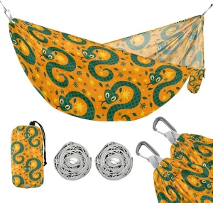 susiyo Portable Camping Hammock Cute Snake Printed Lightweight Hammock Comfortable Travel Swing with Tree Straps for Camping Hiking Backpacking Travel or Beach - Up to 330lbs