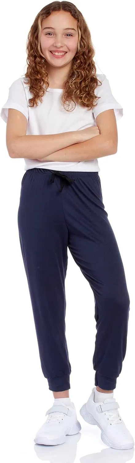 Sweet Hearts Girls Sweatpants - 3 Pack Super Soft Girls' Activewear Performance Jogger Pants: Made in USA (Sizes: 5-18)