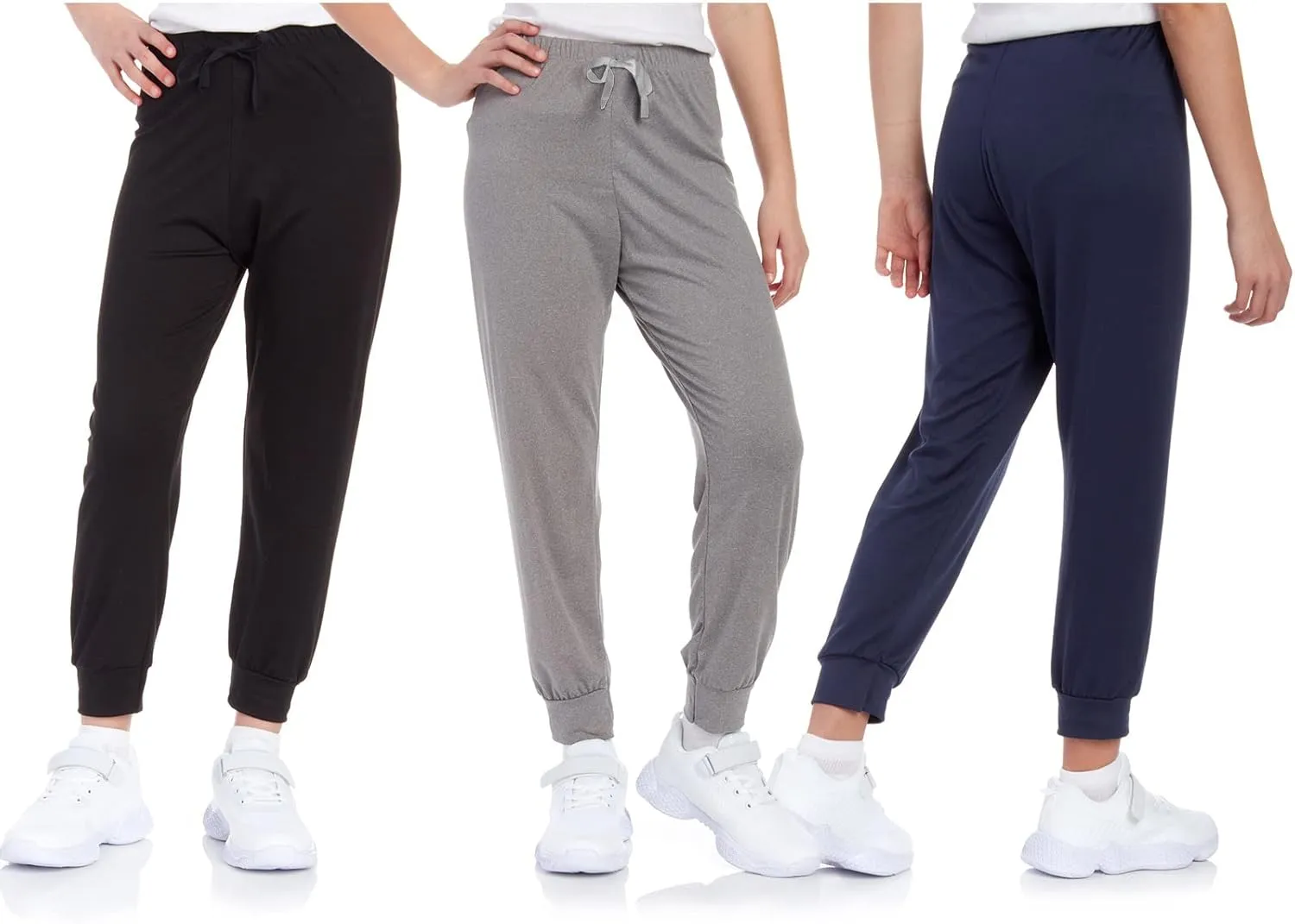 Sweet Hearts Girls Sweatpants - 3 Pack Super Soft Girls' Activewear Performance Jogger Pants: Made in USA (Sizes: 5-18)