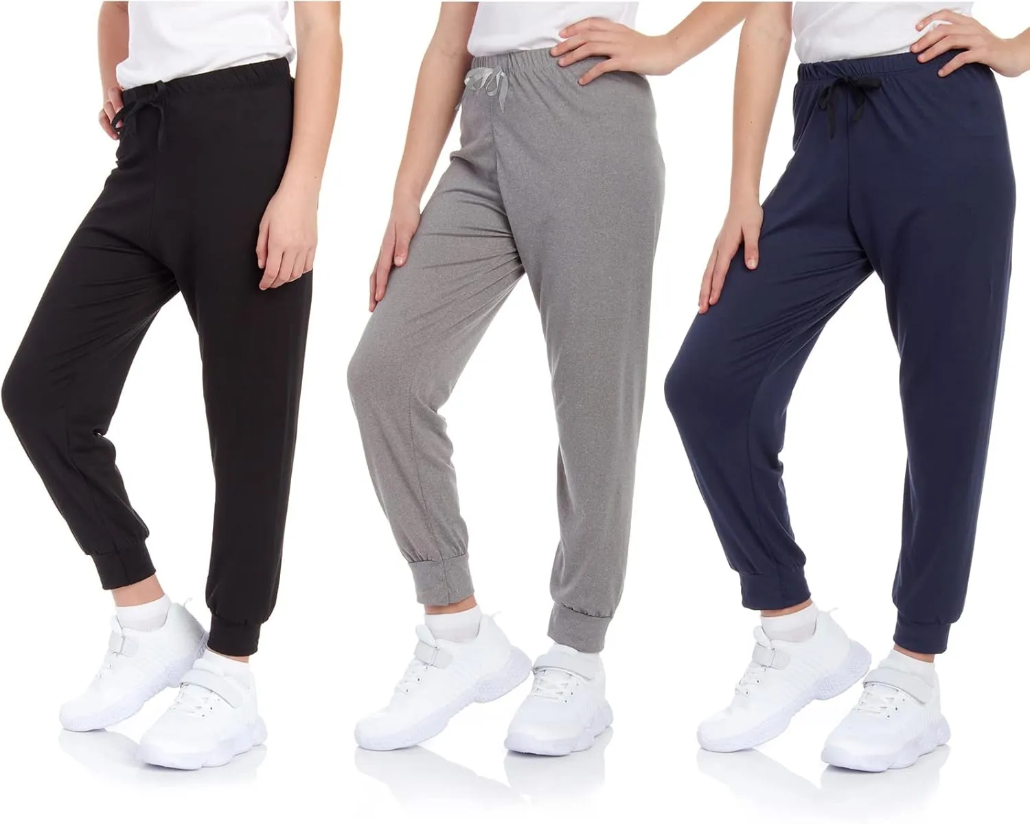 Sweet Hearts Girls Sweatpants - 3 Pack Super Soft Girls' Activewear Performance Jogger Pants: Made in USA (Sizes: 5-18)