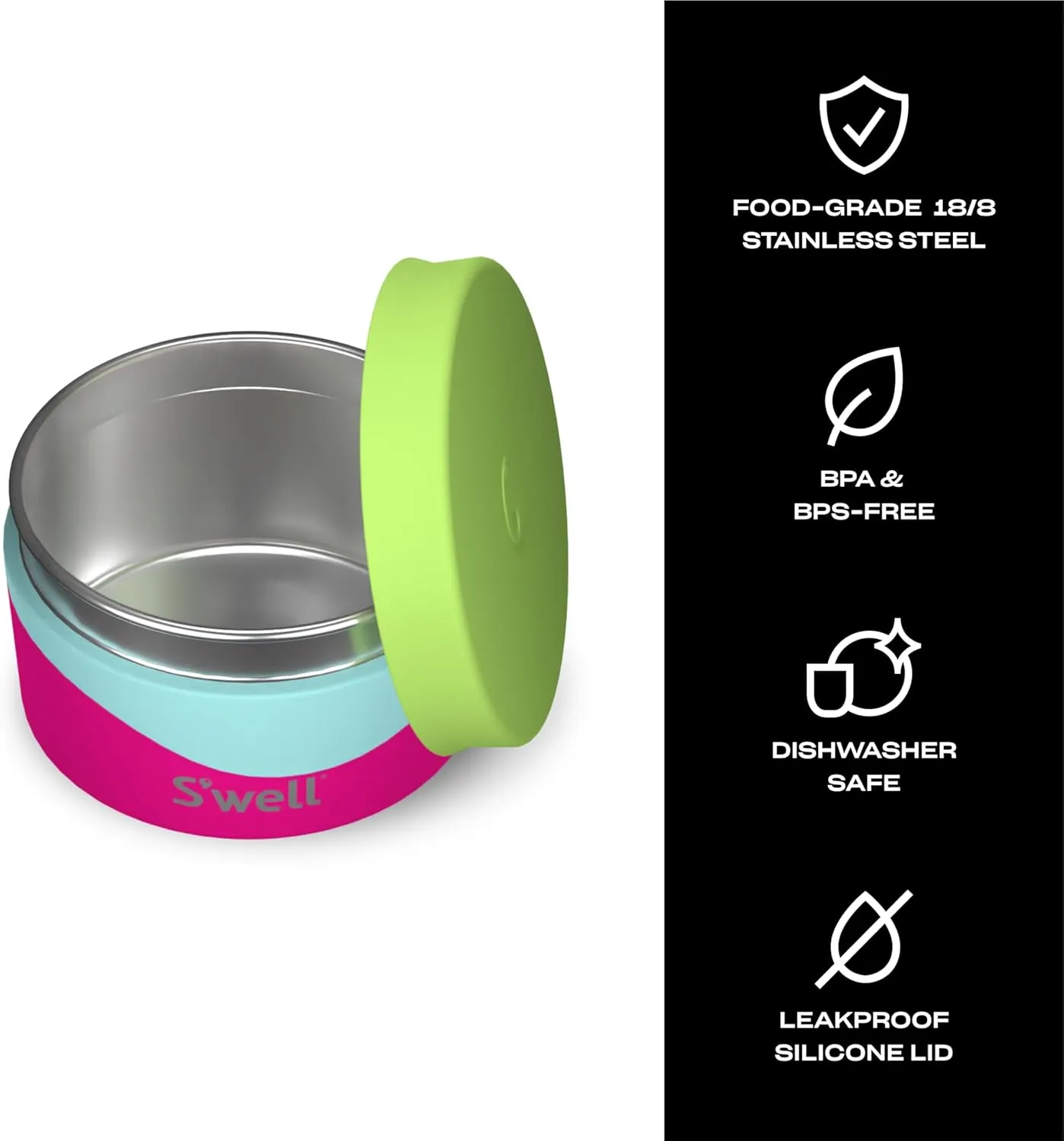 S'well Stainless Steel Food Canister, 10oz, Dragonfruit, Single Walled Durable Construction, BPA Free, Dishwasher Safe