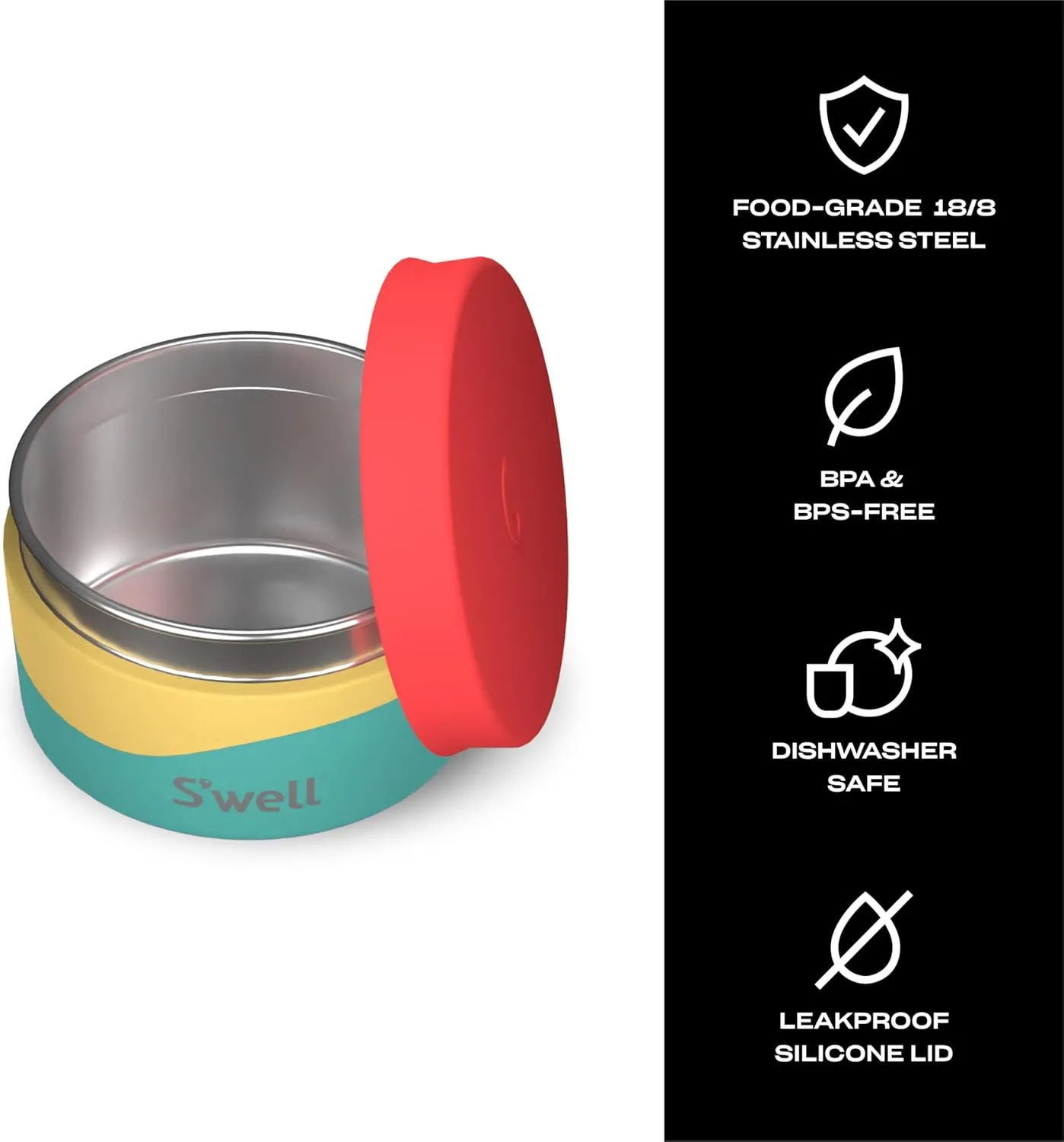S'well Stainless Steel Food Canister, 10oz, Island Breeze, Single Walled Durable Construction, BPA Free, Dishwasher Safe