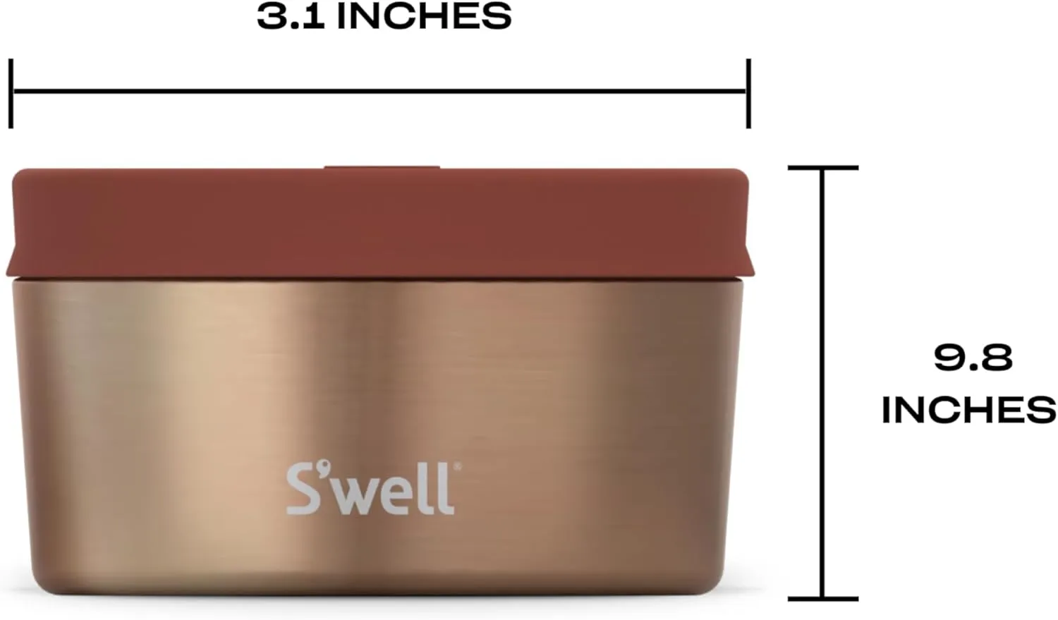 S'well Stainless Steel Food Canister, 16oz, Mauve Pyrite, Single Walled Durable Construction, BPA Free, Dishwasher Safe