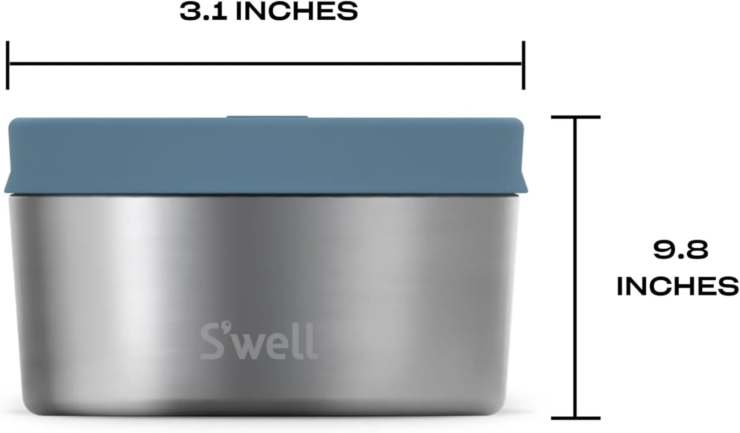 S'well Stainless Steel Food Canister, 16oz, Sky Silver Lining, Single Walled Durable Construction, BPA Free, Dishwasher Safe