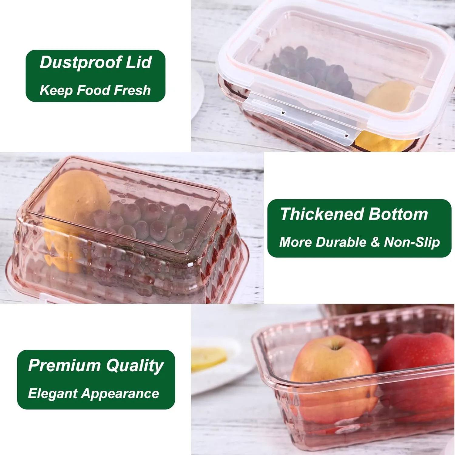 Taiuloo Set of 3 Food Storage Container, BPA Free Salad Bowls with Lids, Salad Lunch Container To Go with Handle, Plastic Meal Prep Storage Containers for Snacks, Fruits, Blue