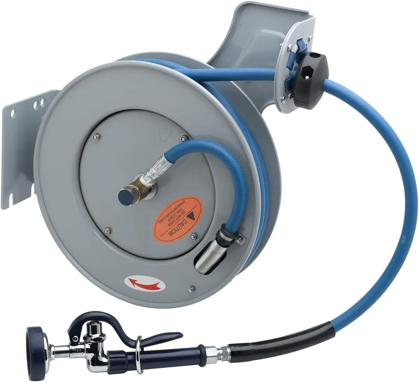 T&S Brass B-7232-01 Open Epoxy Coated Steel 35-Feet Hose Reel with Spray Valve