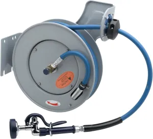 T&S Brass B-7232-01 Open Epoxy Coated Steel 35-Feet Hose Reel with Spray Valve