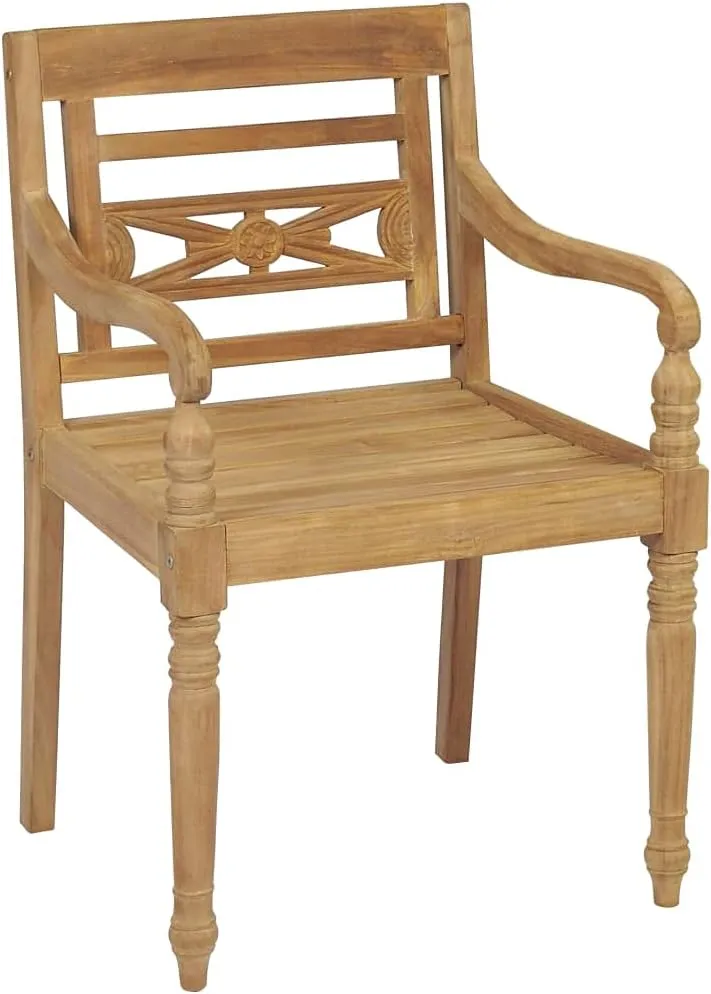 Teak Wood Outdoor Chairs 2-Piece Set with Green Cushions, Patio Furniture All-Weather Durable Lounge Chairs for Garden Poolside Beach