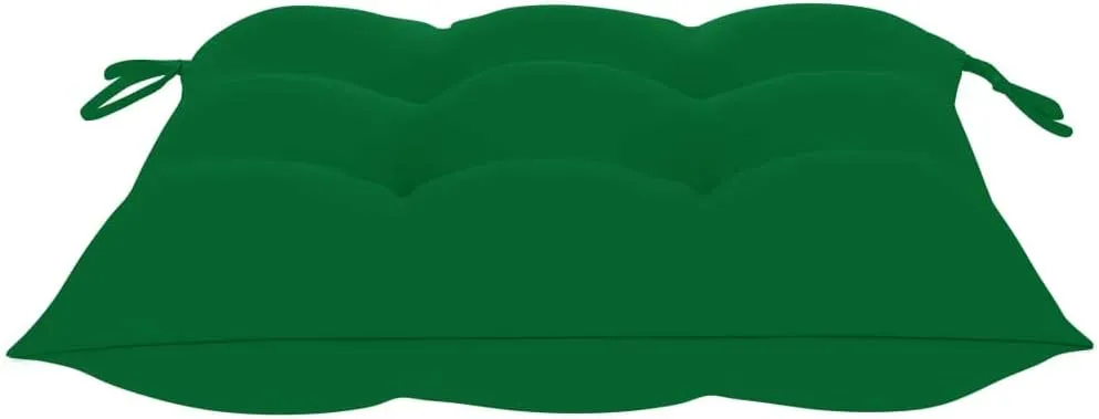 Teak Wood Outdoor Chairs 2-Piece Set with Green Cushions, Patio Furniture All-Weather Durable Lounge Chairs for Garden Poolside Beach