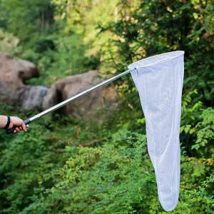 Telescopic Butterfly Net, Folding Fishing Net for Catching Insects Bugs, Stainless Steel Handle Extends from 15 Inches to 59 Inches