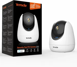 Tenda CP3 Pro 2K Indoor Security Camera with WiFi 6 & AI Baby/Pet Detection – Baby Monitor, Pet Camera for Home, One-Touch Calling, Night Vision, Military-Grade Encryption, No Subscription Needed