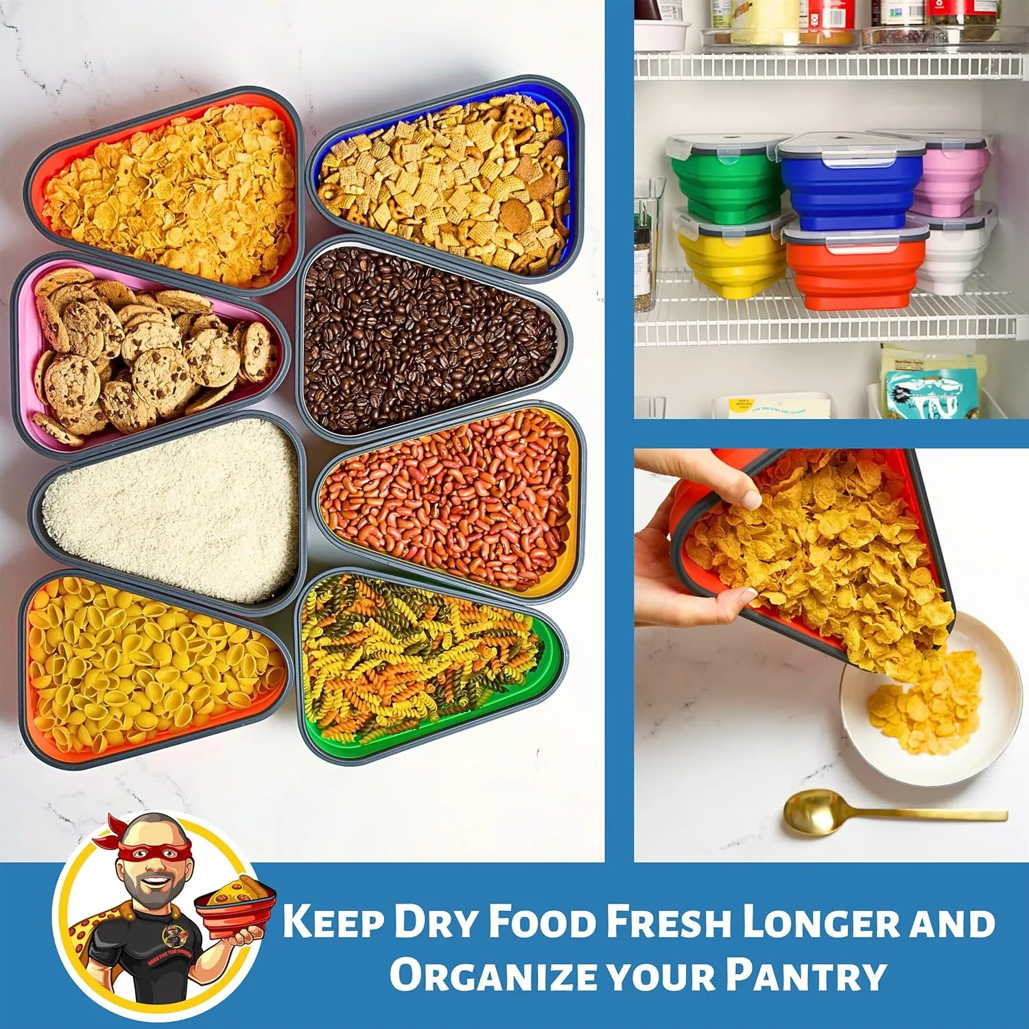 The Perfect Pizza Pack™ - Reusable Pizza Storage Container with 5 Microwavable Serving Trays - BPA-Free Adjustable Pizza Slice Container to Organize & Save Space, Red