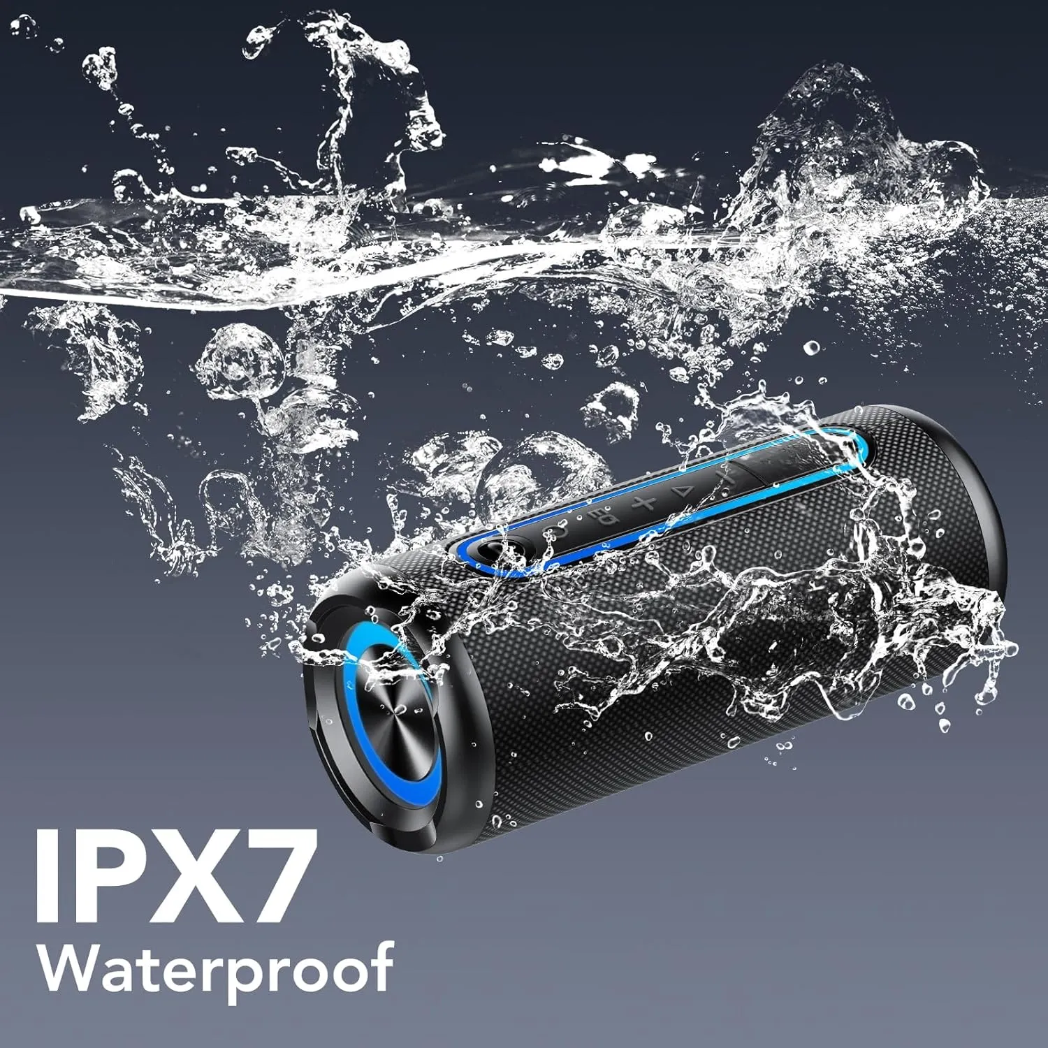 TIMU Wireless Portable Speaker, IPX7 Waterproof Bluetooth Speaker, 30W Loud Stereo Sound, 30H Playtime, 3 Colorful RGB Lights, 3 EQ Mode, TWS Pairing, Bluetooth 5.3 for Outdoor/Home/Party, Gift Ideas