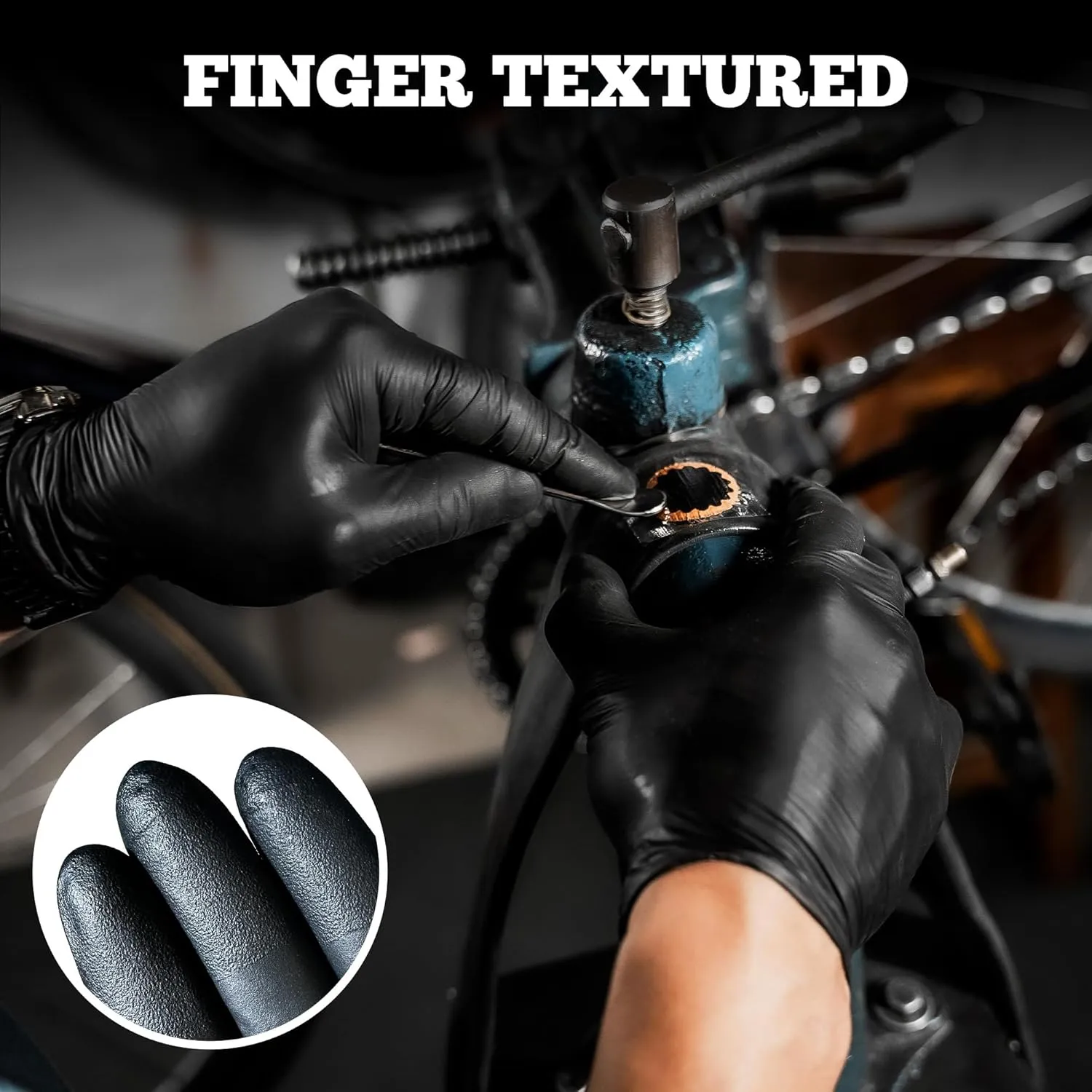 TitanFlex Disposable Nitrile Exam Gloves, 6-mil, Black, Heavy Duty Disposable Gloves, Cooking Gloves, Latex Free, Powder Free