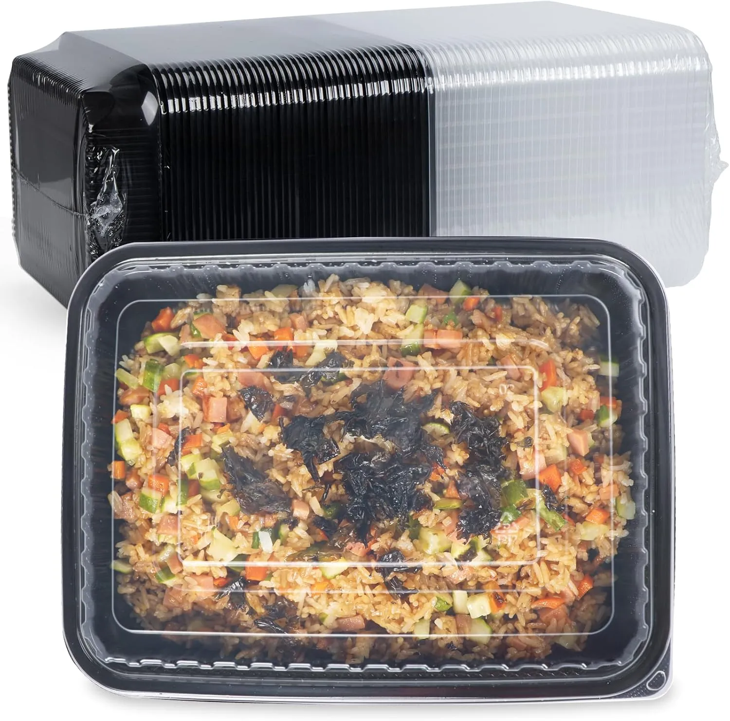 To Go Containers, 40-Pack Reusable Meal Prep Container with Airtight Lids 47oz BPA Free Microwave Freezer Safe Plastic Disposable Bento Boxes Ideal for Food Storage and On-the-Go
