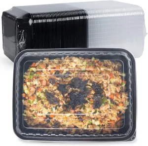 To Go Containers, 40-Pack Reusable Meal Prep Container with Airtight Lids 47oz BPA Free Microwave Freezer Safe Plastic Disposable Bento Boxes Ideal for Food Storage and On-the-Go