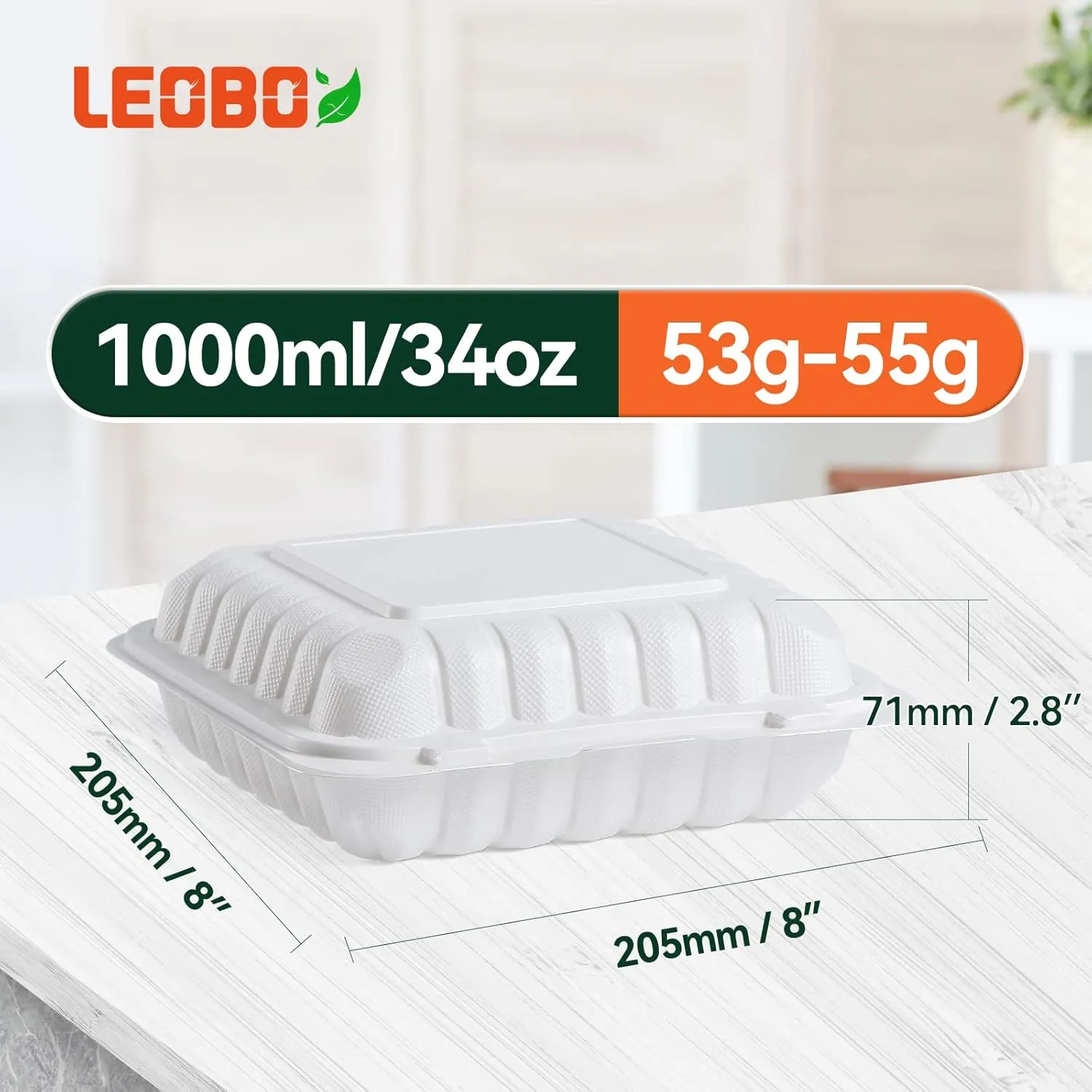 To Go Containers, 55 Pack Reusable Take Out Food Container 34 oz BPA Free MFPP To Go Boxes for Food