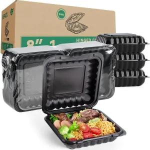To Go Containers, BPA-Free Plastic Take Out Boxes with Lids 55-Pack 34oz MFPP Reusable Meal Prep Container for Food Storage Takeout, Hinged Clamshell Design for To-Go Lunch Salad Breakfast