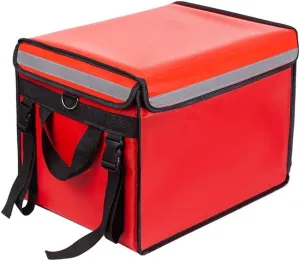 TooCust Red XXL Insulated Food Delivery Bag - 19.7" x 15" x 15", Commercial Insulated Pizza Delivery Bag with Divider, Waterproof & Foldable, 62L Can Hold Up to 7 Boxes of 14" Pizza Box