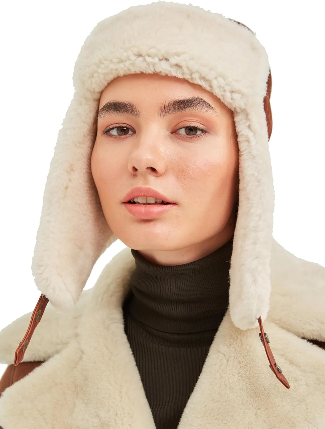 Trapper Hat with 100% Natural Genuine Fur - Winter Aviator Hat with Ear Flaps for Men and Women
