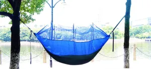 Travel Bug Net Camping Hammock | 300kg Load Capacity, Breathable, Quick-Drying Parachute Nylon | 2 x Premium Carabiners | for Outdoor Indoor Garden