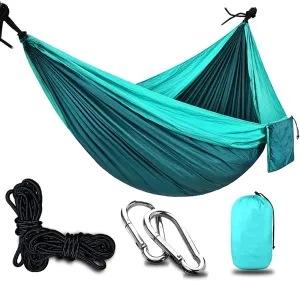 Travel Hammock, Lightweight Camping Hammock 200kg Load Capacity, Portable Outdoor Double Hammock for Camping, Backpacking, Survival, Outdoor Backyard Hiking,E