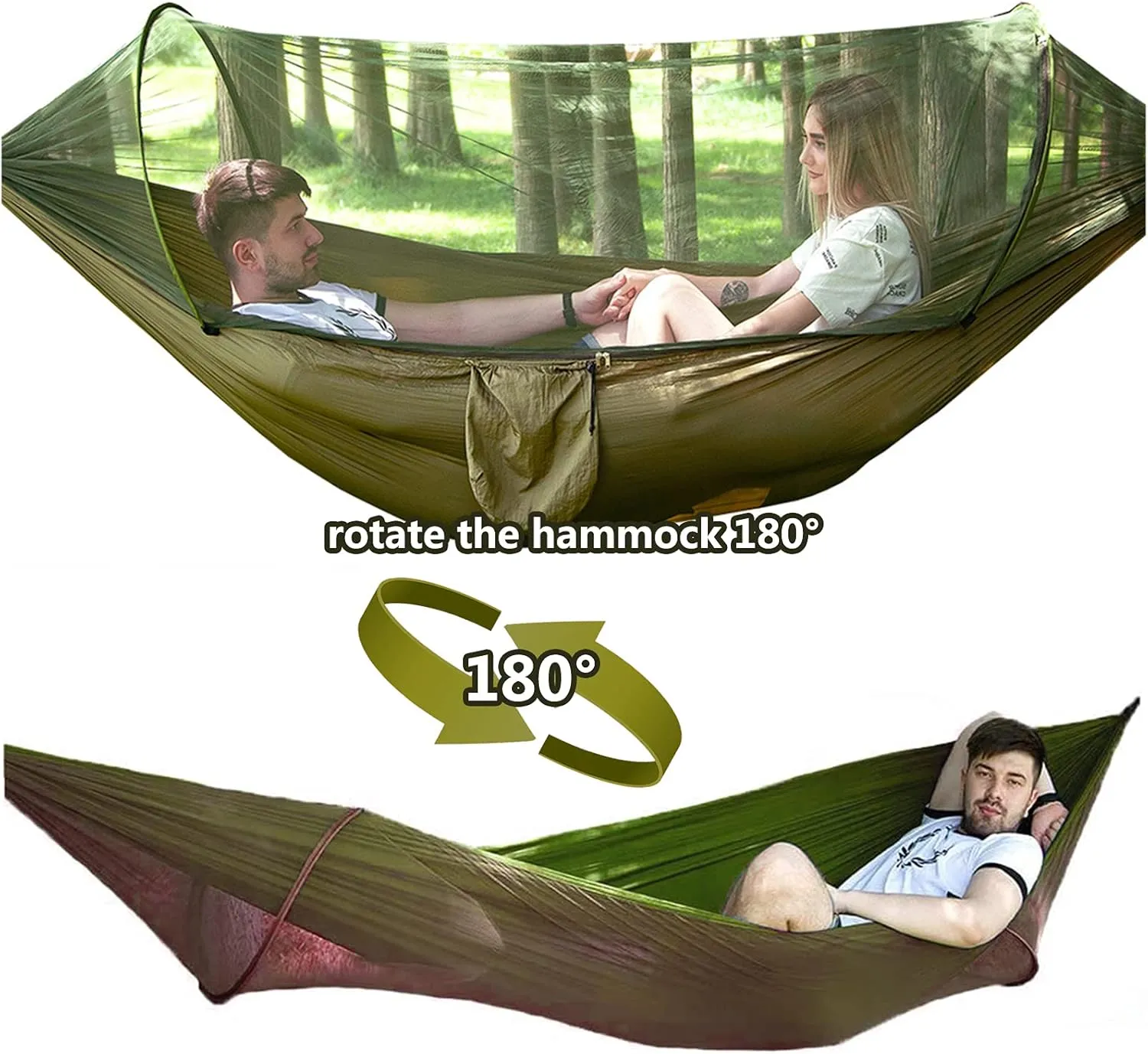 Travel Hammock with Mosquito Net, Lightweight Camping Hammock Hold Up to 200kg, Portable Outdoor Hammock for Camping Hiking Backpacking,Blue,250x120cm