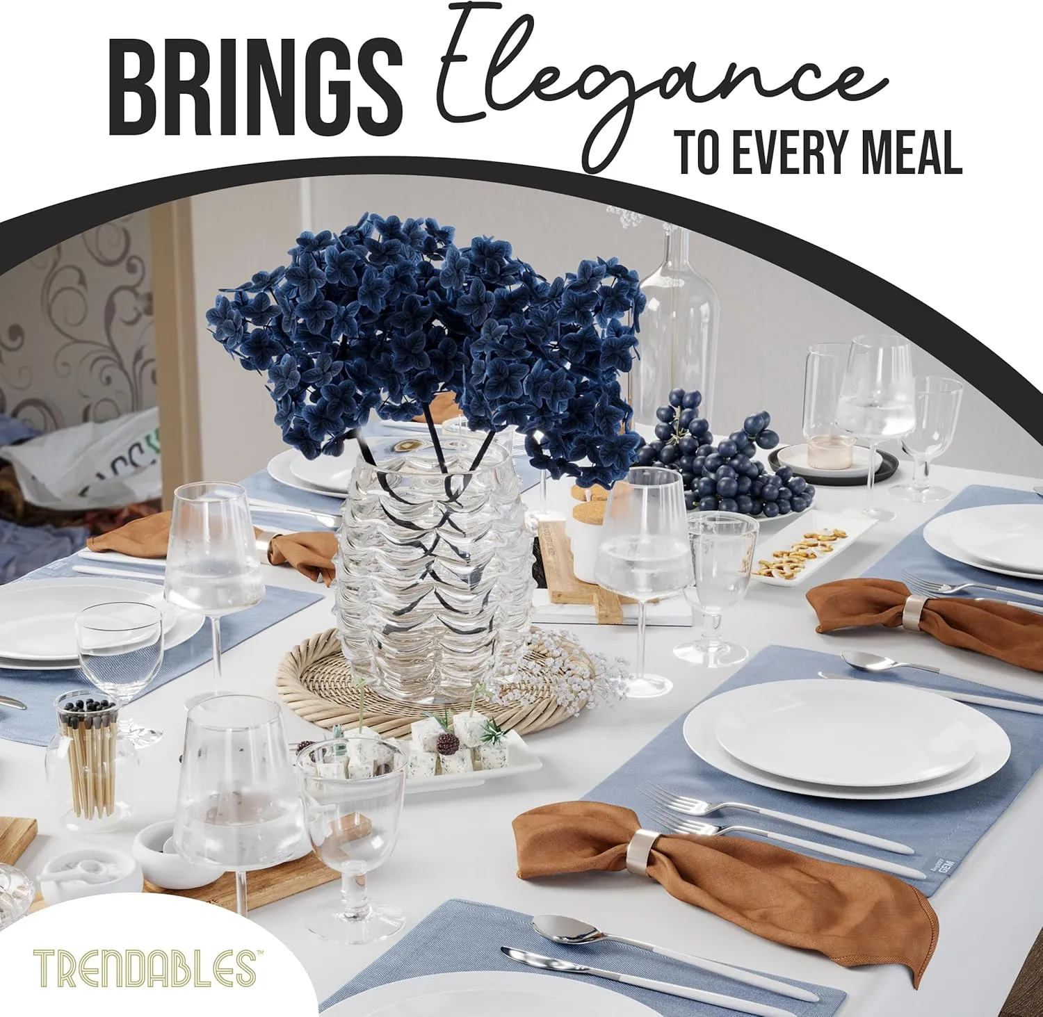 Trendables Plastic Dinnerware Set - 40 Piece Disposable Plates for Party Set - 20 Guests, 20 X 8 Dessert Plates & 20 X 10 Heavy Duty Plates | White