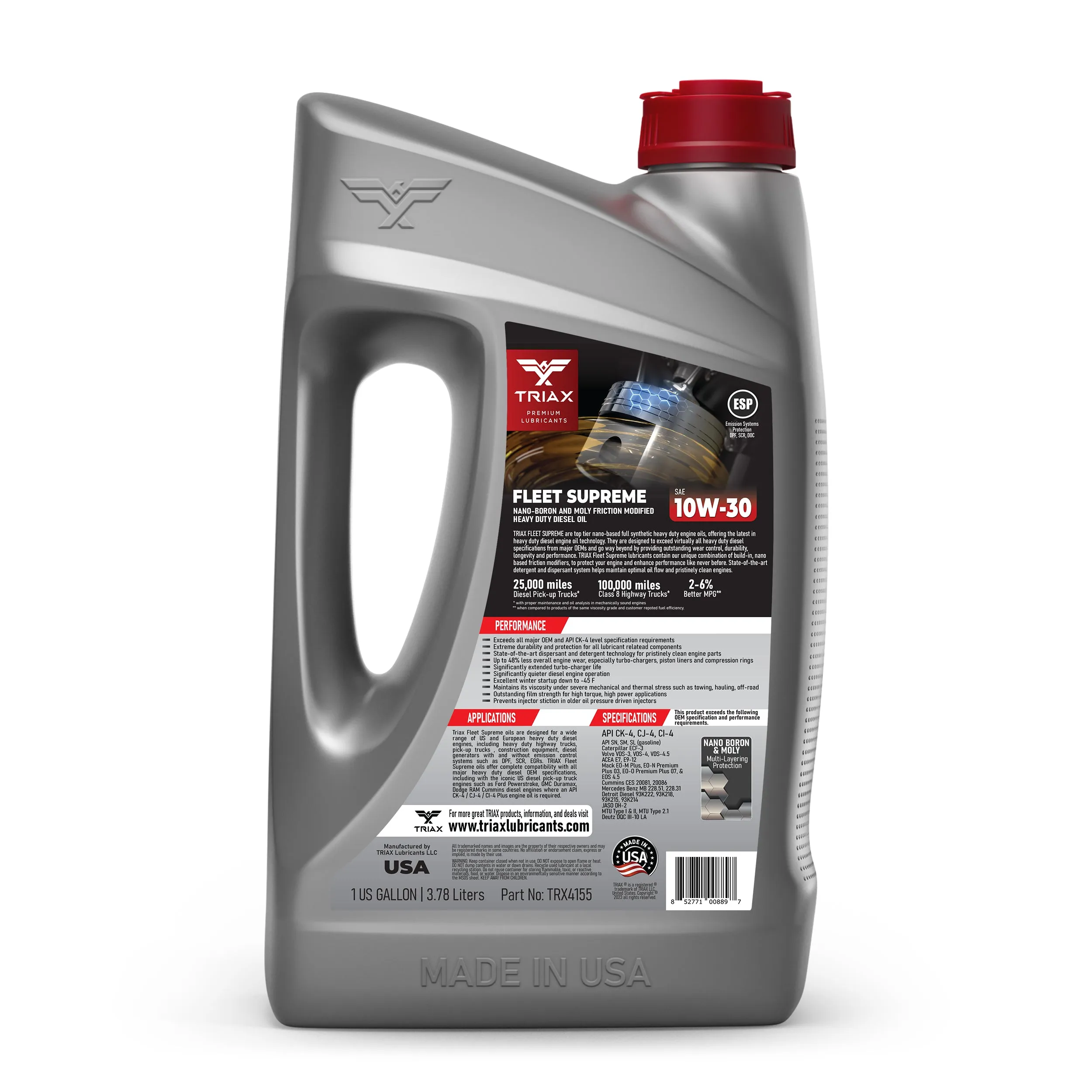 TRIAX Fleet Supreme 10W-30 Full Synthetic