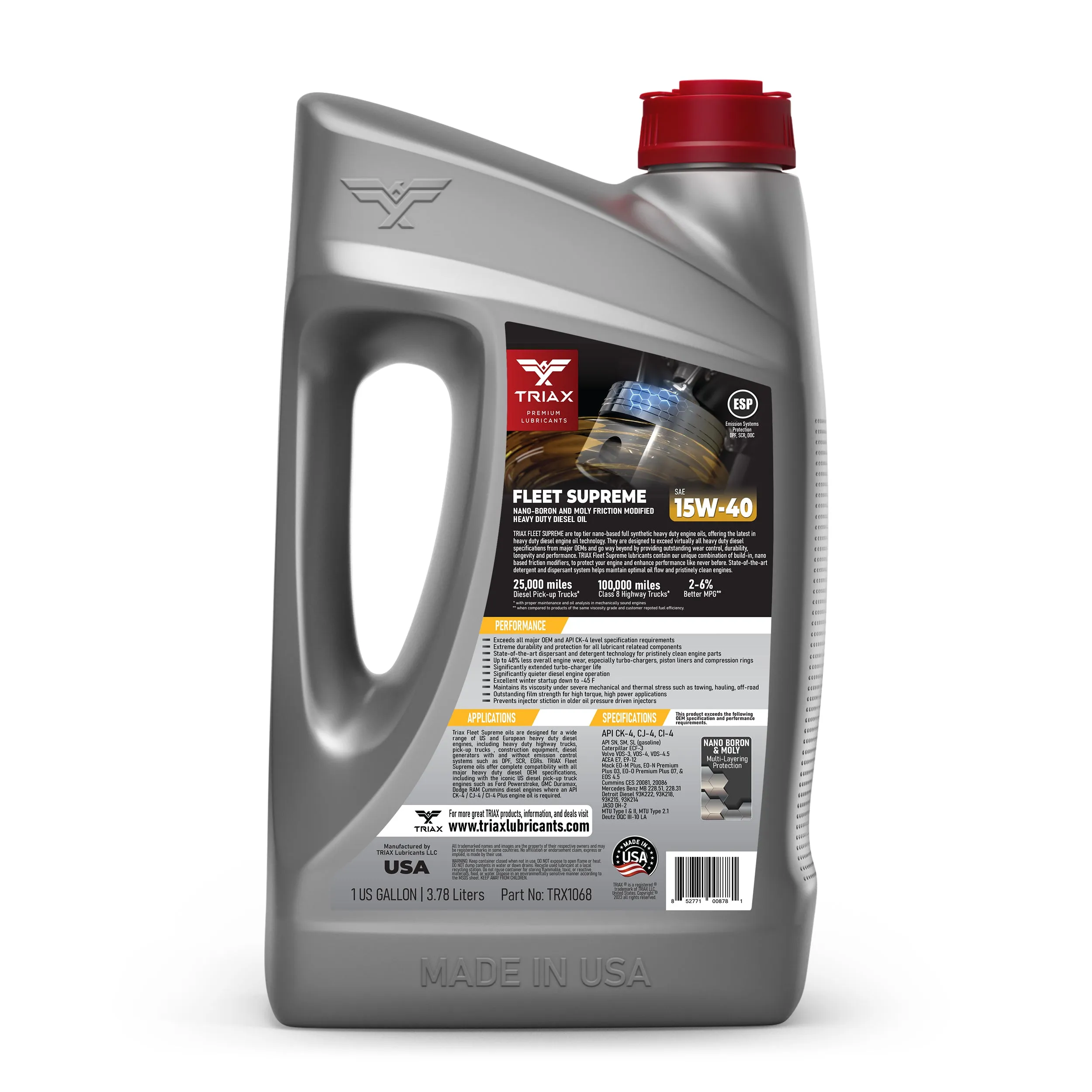 TRIAX Fleet Supreme 15W-40 Full Synthetic