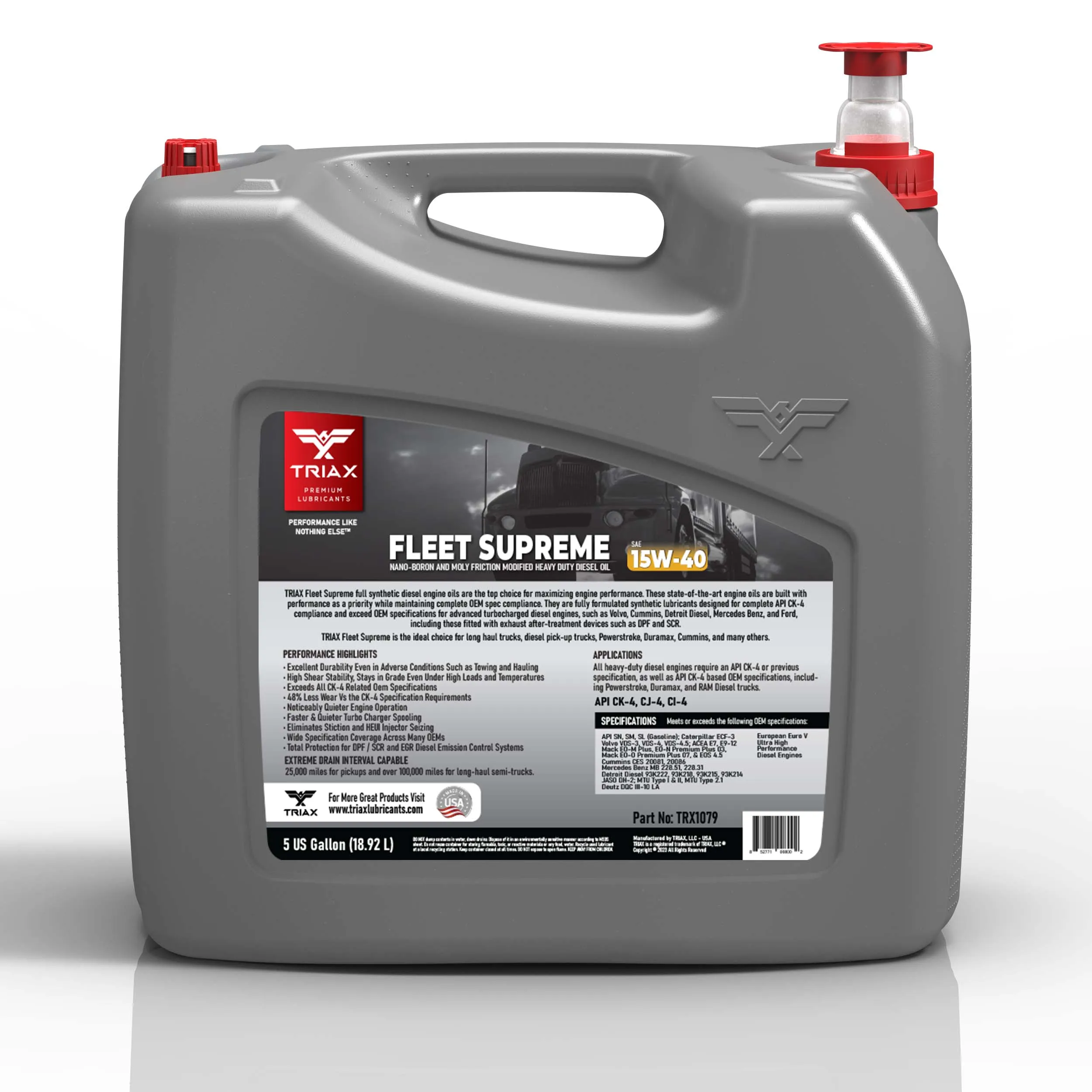 TRIAX Fleet Supreme 15W-40 Full Synthetic