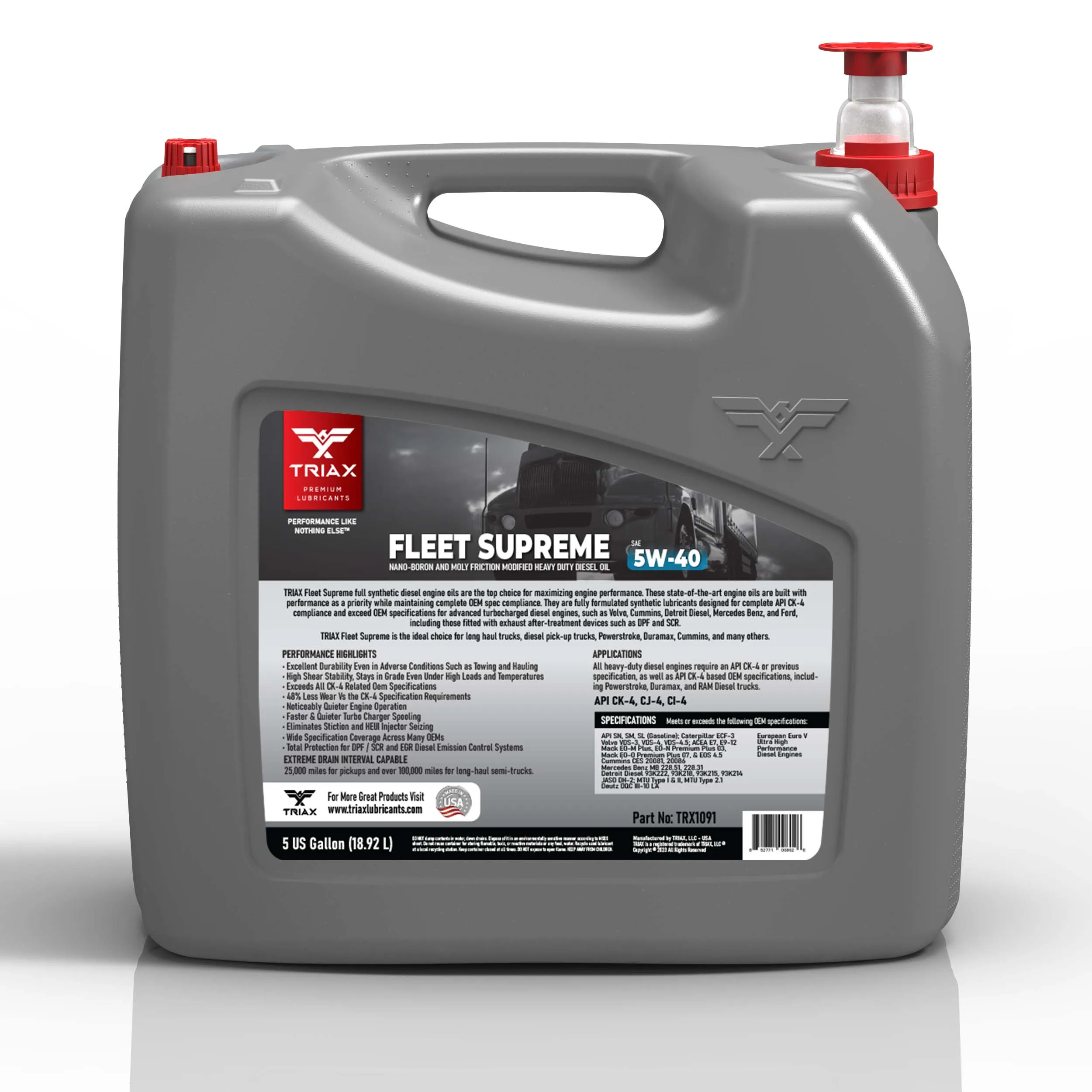 TRIAX Fleet Supreme 5W-40 Full Synthetic