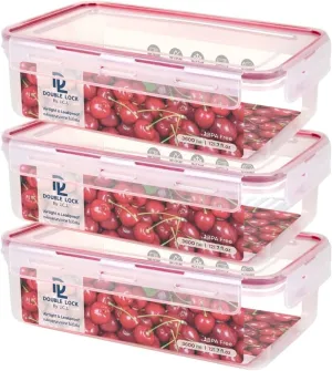 Tribello Plastic Food Storage Containers With Lids - Large 15.2 Cup (121 Oz) Airtight Container Box For Food Storage, Freezer, Microwave And Dishwasher Safe, Airtight Lids, BPA-Free - 3 Pack