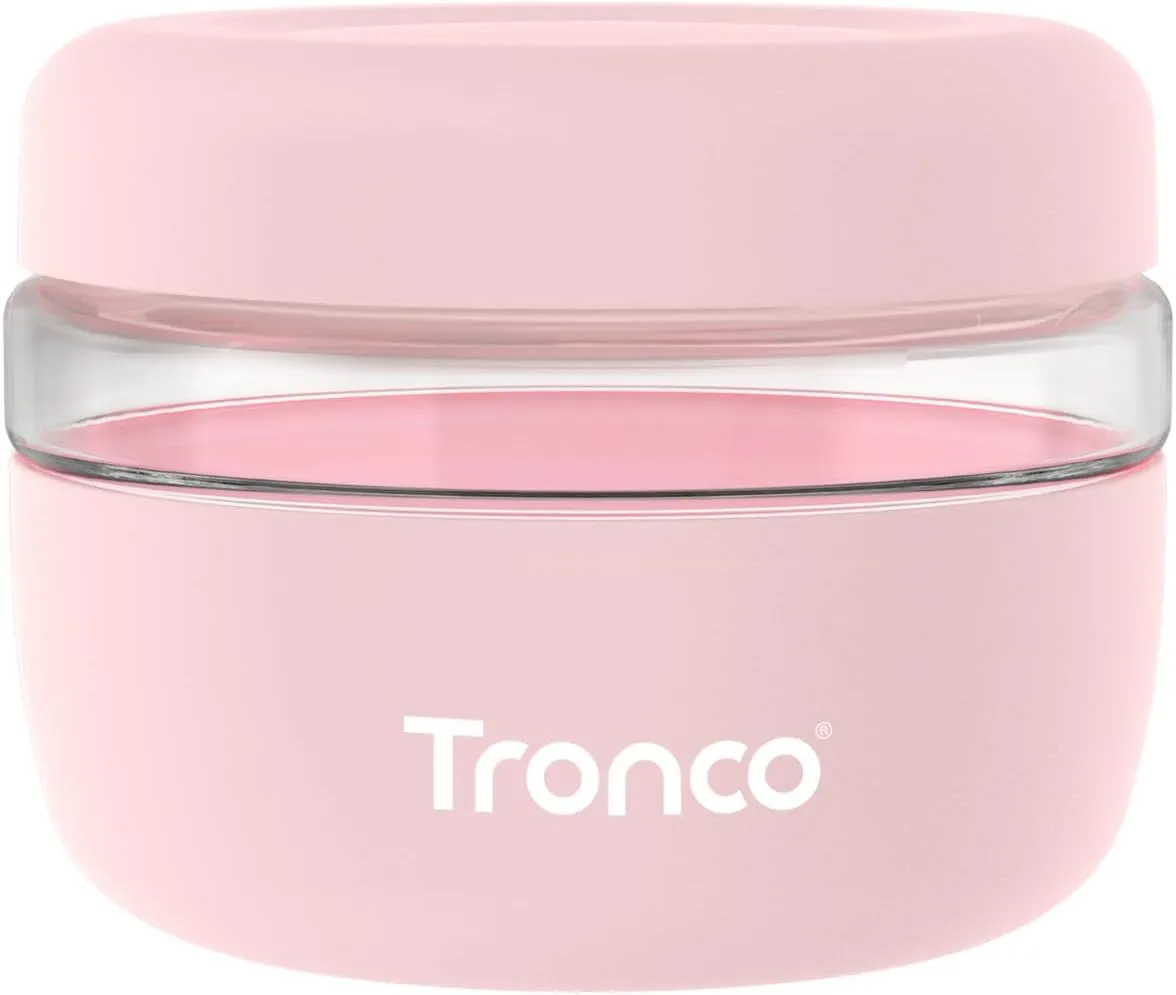 Tronco 16 oz Glass Lunch Bowl Container with Lid, Glass Food Storage Containers, Leak & Spill Proof, Soup & Stew Food Storage, Meal Prep, Airtight, Dishwasher Safe, BPA-Free - Ideal Gifts, Set of 1