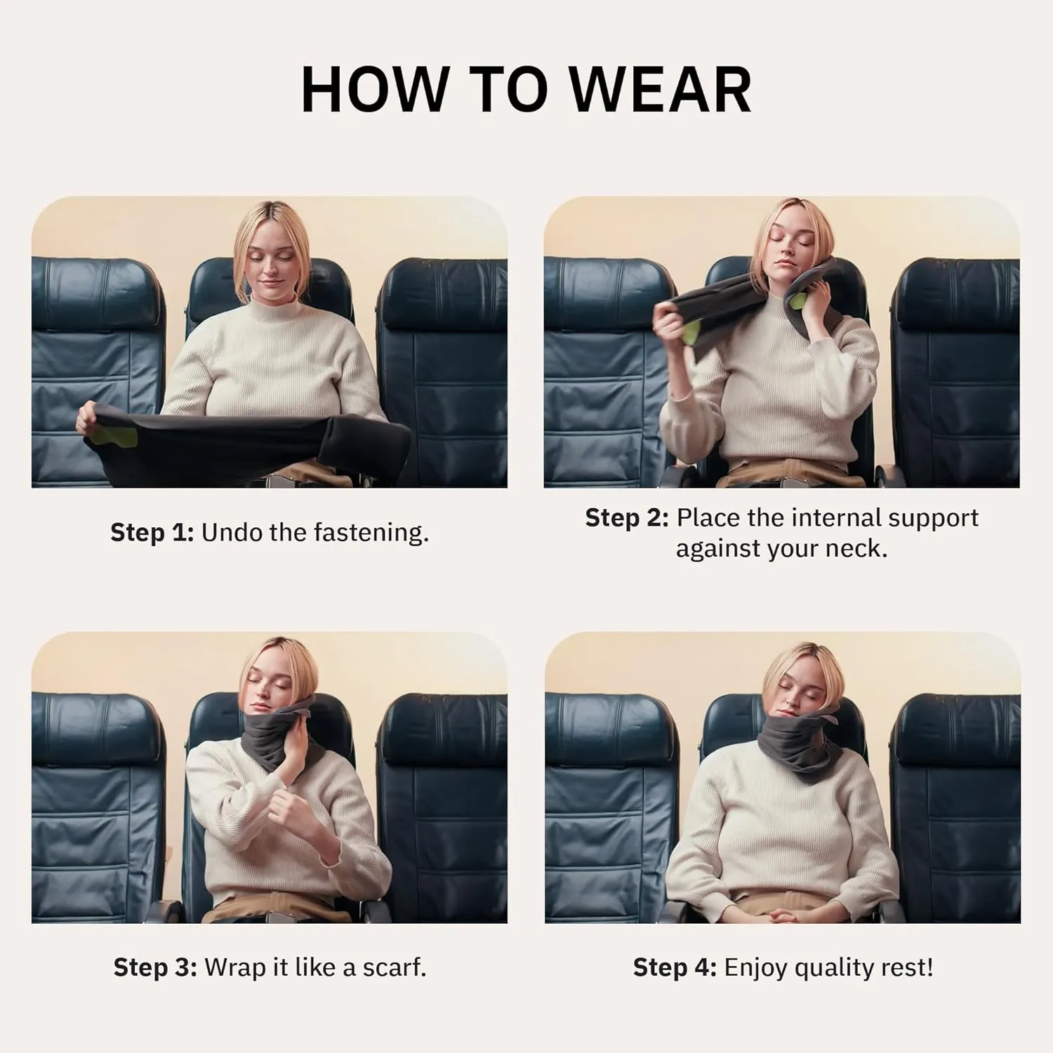 trtl Pillow Petite - Small Travel Pillow with Built-in Head and Neck Support - Comfortable Plane Neck Pillow for Traveling - Compact and Machine-Washable