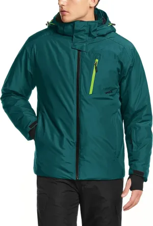 TSLA Men's Winter Ski Jacket, Waterproof Warm Insulated Snow Coats, Cold Weather Windproof Snowboard Jacket with Hood