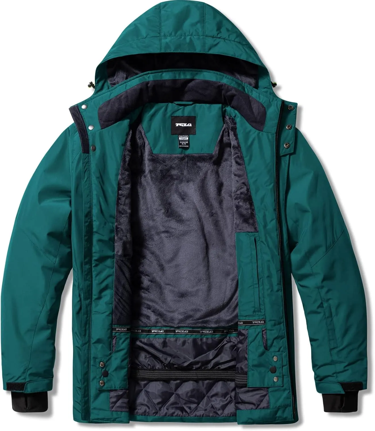 TSLA Men's Winter Ski Jacket, Waterproof Warm Insulated Snow Coats, Cold Weather Windproof Snowboard Jacket with Hood