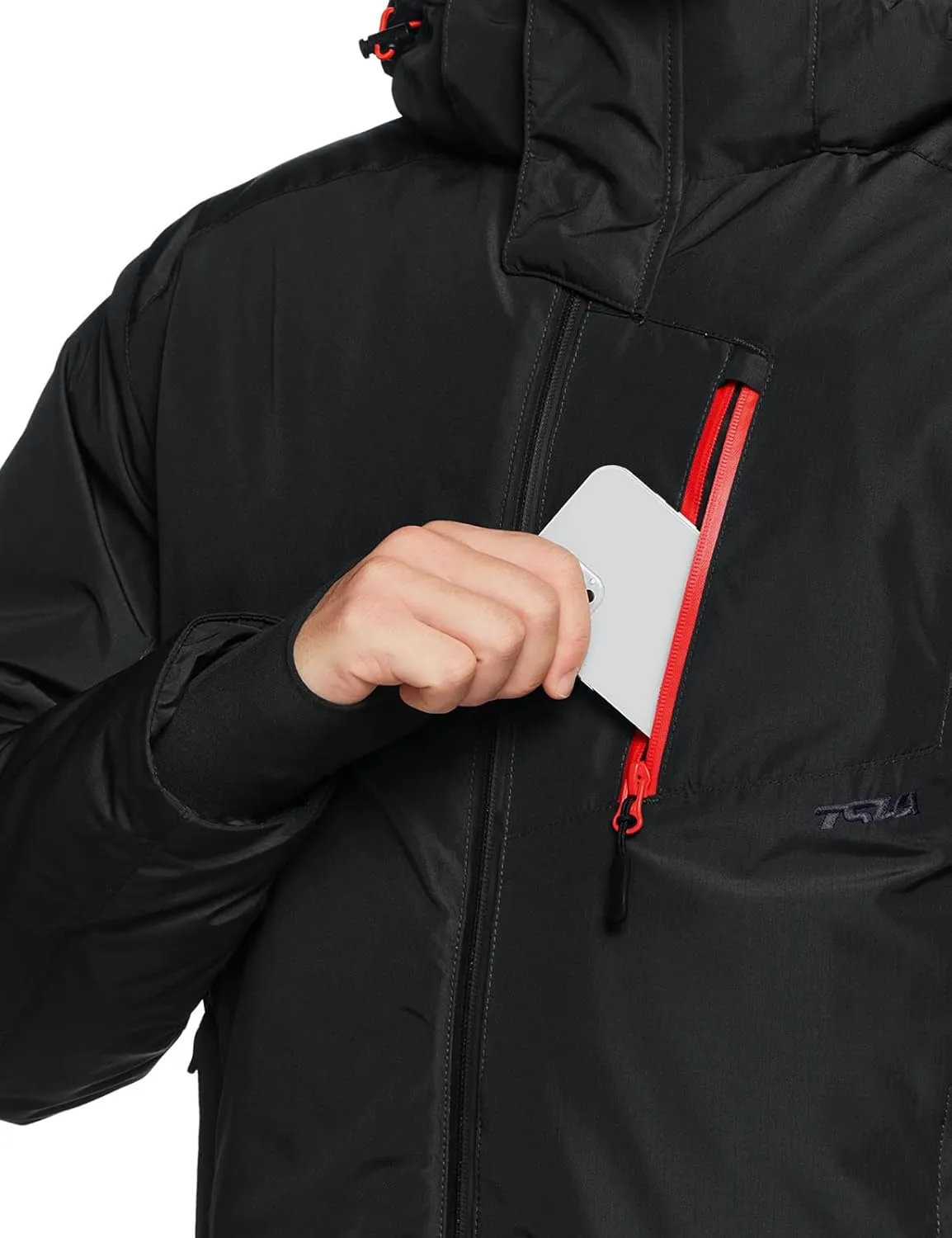 TSLA Men's Winter Ski Jacket, Waterproof Warm Insulated Snow Coats, Cold Weather Windproof Snowboard Jacket with Hood