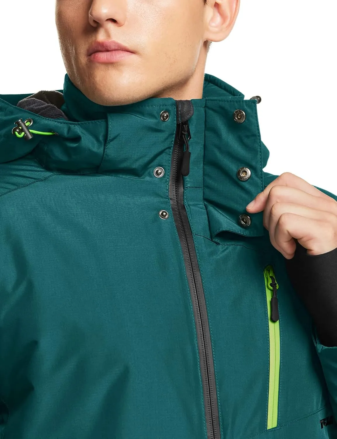 TSLA Men's Winter Ski Jacket, Waterproof Warm Insulated Snow Coats, Cold Weather Windproof Snowboard Jacket with Hood