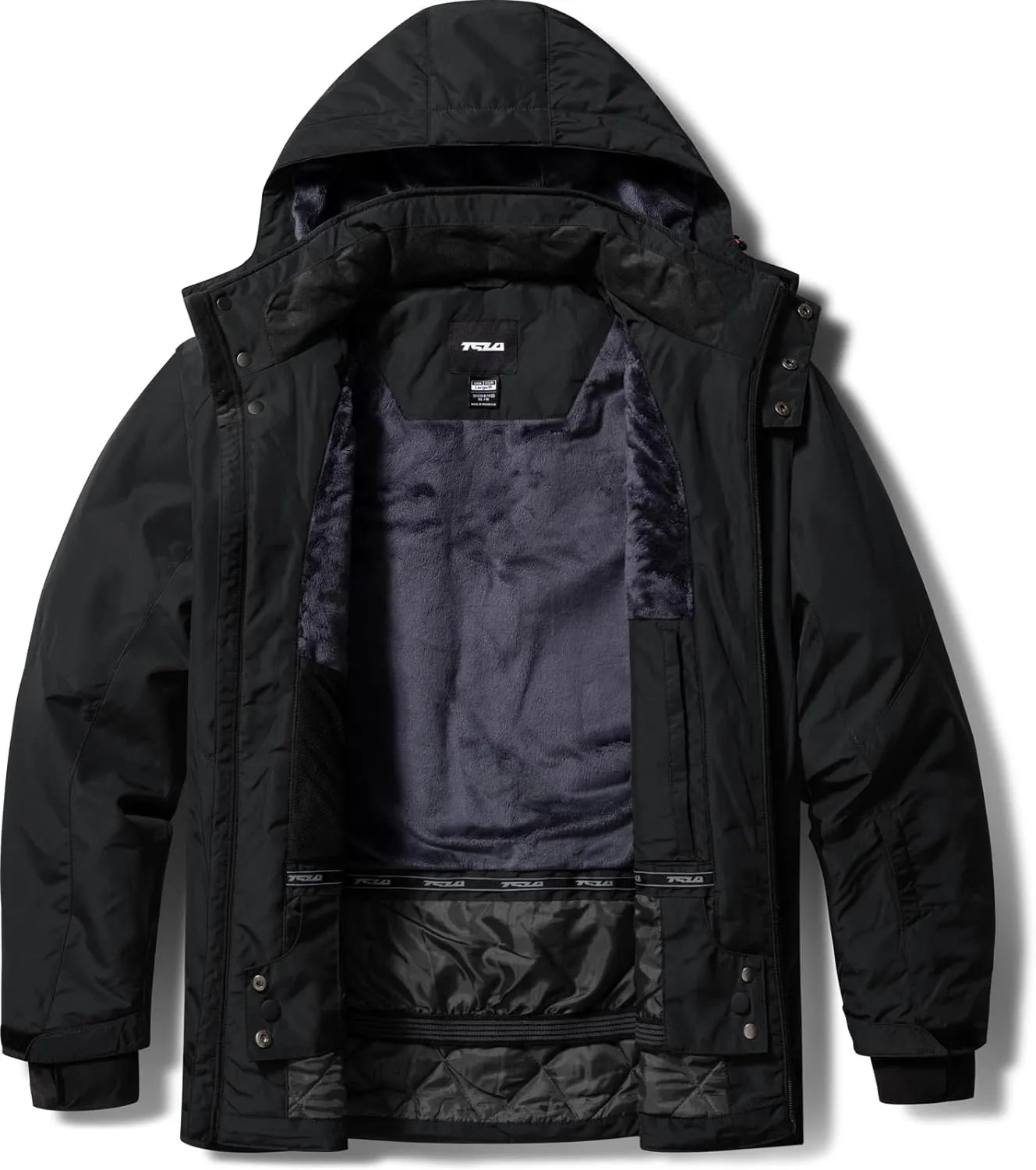 TSLA Men's Winter Ski Jacket, Waterproof Warm Insulated Snow Coats, Cold Weather Windproof Snowboard Jacket with Hood