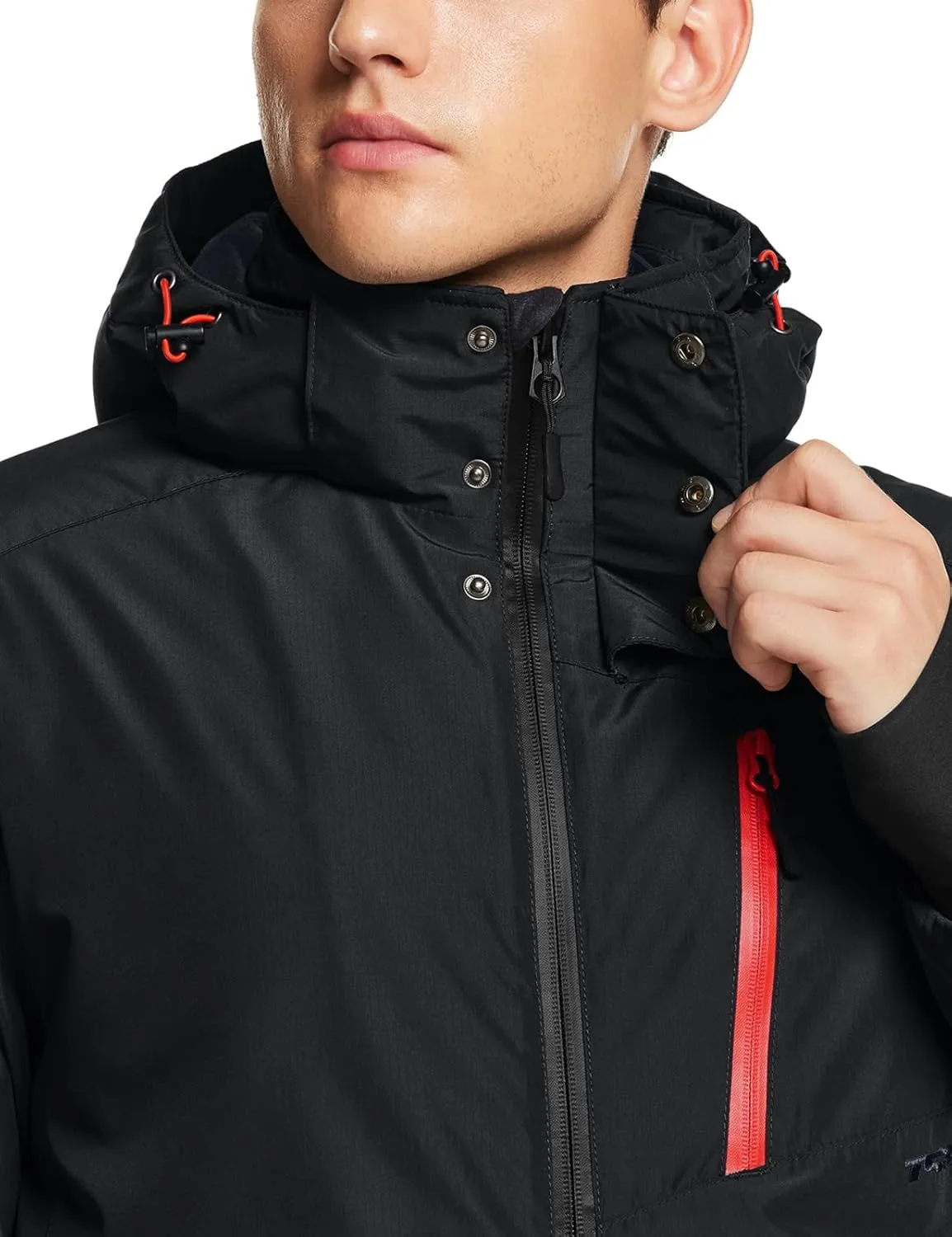 TSLA Men's Winter Ski Jacket, Waterproof Warm Insulated Snow Coats, Cold Weather Windproof Snowboard Jacket with Hood