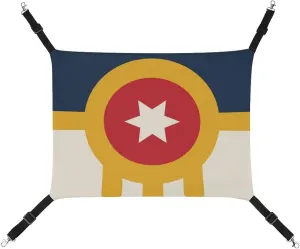 Tulsa Flag Hanging Cat Bed Soft Breathable Pet Hammock for Cage Pet Sleeper for Kitten Ferret Puppy Rabbit