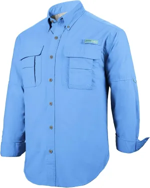 Tuna Men's Fishing Outdoor Button Down UPF 50  Sun Protection Waterproof Hiking Long Sleeve Shirts